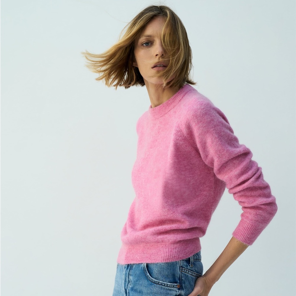 Zara | Wool and Alpaca blend Sweater in Bubble Gum